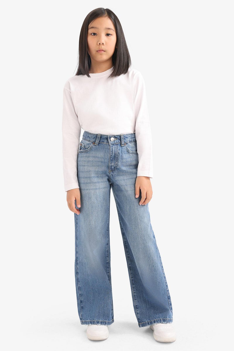 DeFacto Blue Girl Girl Wide Leg Jeans Casual - Image 1